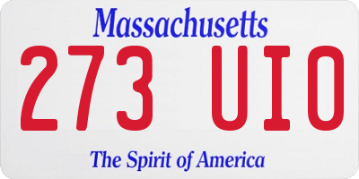 MA license plate 273UI0