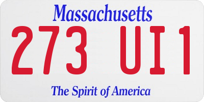 MA license plate 273UI1