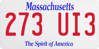 MA license plate 273UI3