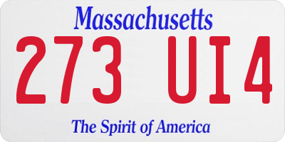 MA license plate 273UI4