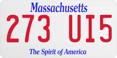 MA license plate 273UI5