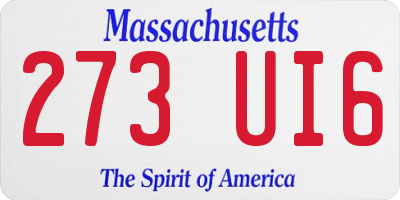 MA license plate 273UI6