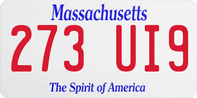 MA license plate 273UI9