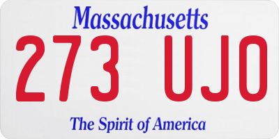 MA license plate 273UJ0