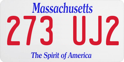 MA license plate 273UJ2