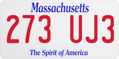 MA license plate 273UJ3