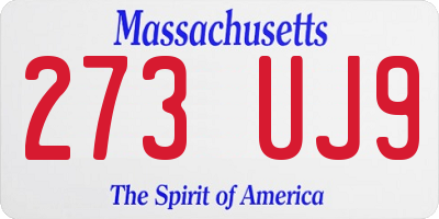 MA license plate 273UJ9