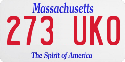 MA license plate 273UK0