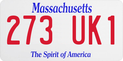 MA license plate 273UK1