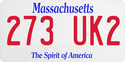 MA license plate 273UK2