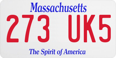 MA license plate 273UK5