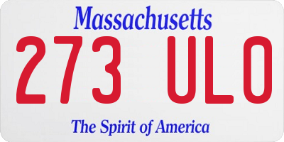 MA license plate 273UL0