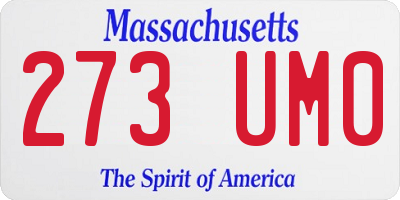 MA license plate 273UM0