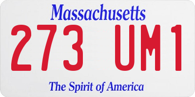 MA license plate 273UM1