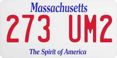 MA license plate 273UM2