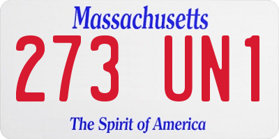 MA license plate 273UN1