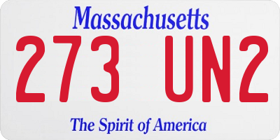 MA license plate 273UN2