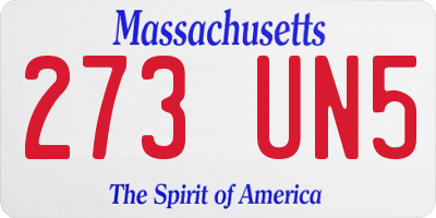 MA license plate 273UN5