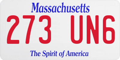 MA license plate 273UN6