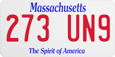 MA license plate 273UN9