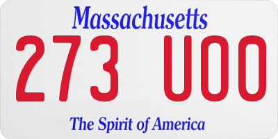 MA license plate 273UO0