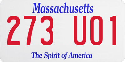 MA license plate 273UO1