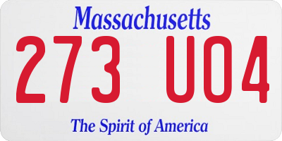 MA license plate 273UO4