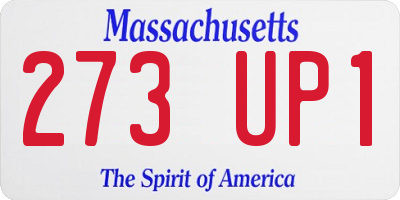 MA license plate 273UP1