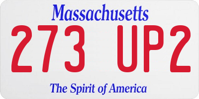 MA license plate 273UP2