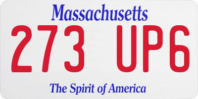 MA license plate 273UP6