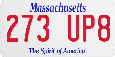 MA license plate 273UP8