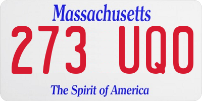MA license plate 273UQ0