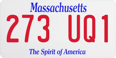MA license plate 273UQ1