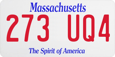 MA license plate 273UQ4