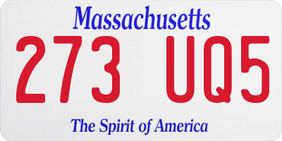 MA license plate 273UQ5