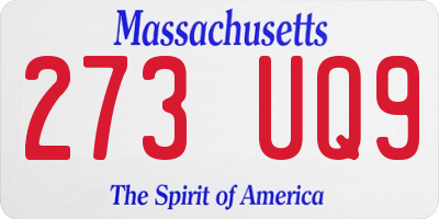 MA license plate 273UQ9