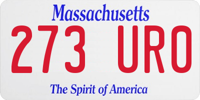 MA license plate 273UR0