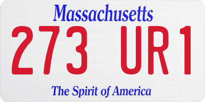 MA license plate 273UR1