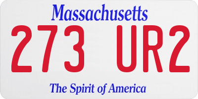 MA license plate 273UR2