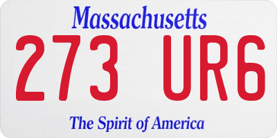 MA license plate 273UR6