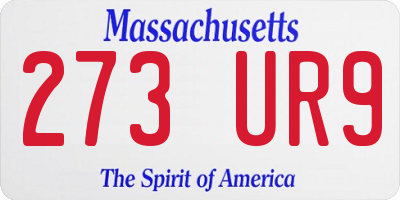 MA license plate 273UR9