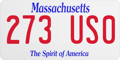 MA license plate 273US0