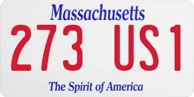MA license plate 273US1