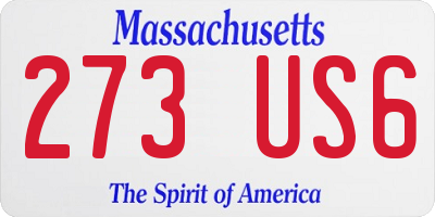 MA license plate 273US6