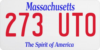 MA license plate 273UT0