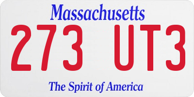 MA license plate 273UT3