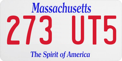 MA license plate 273UT5