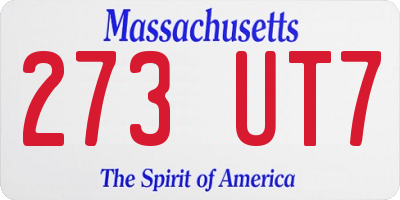 MA license plate 273UT7