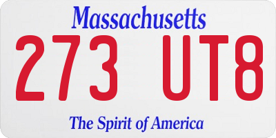 MA license plate 273UT8