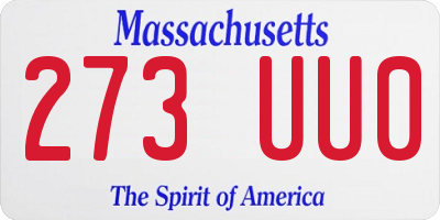 MA license plate 273UU0